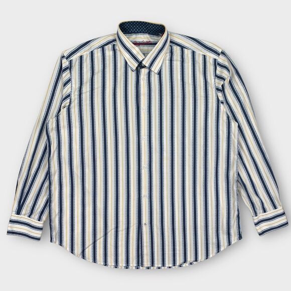 Robert Graham Dress Shirt Mens XXL Striped Southwestern Button Up Cotton Silk - Picture 2 of 15